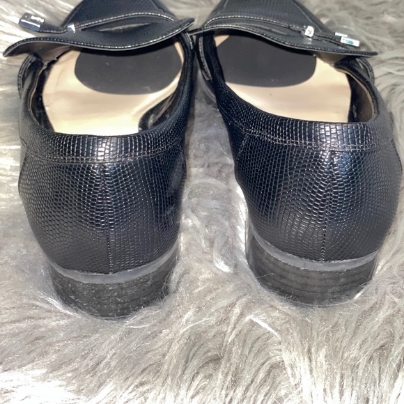 EUC Nine West Naroo Black Gator Embossed Smoking Loafer Size 11 - Picture 6 of 9